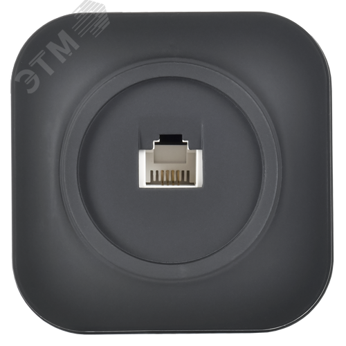 GLORY Розетка для открытой установки телефонная RJ11 РТ20-ХЧм черный матовый IEK - фото 3