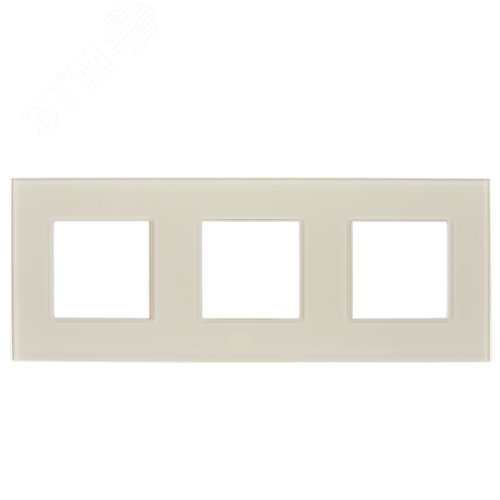 SKANDY Рамка 3-местная SK-F23B стекло беж. IEK - фото 3