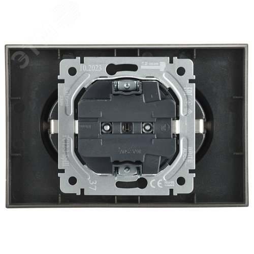 BRITE Розетка двойная с заземлением без защитных шторок 16А в сборе РС12-3-БрШ шампань - фото 4