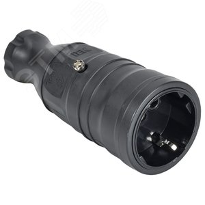 Розетка переносная РБп14-1-0м IP20 черная OMEGA - фото 1