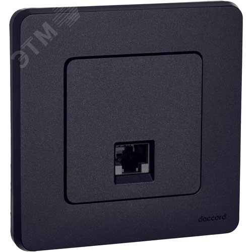 Розетка компьютерная RJ45 категория 5Е UTP антрацит INSPIRIA - фото 4