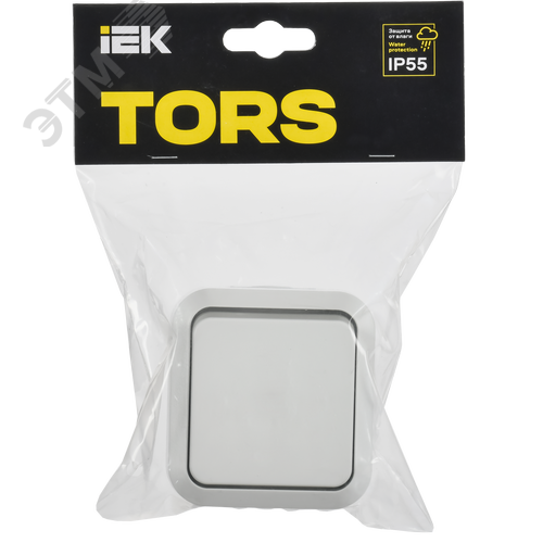 TORS Выключатель двухполюсный одноклавишный 10А IP55 TS311 белый IEK - фото 2