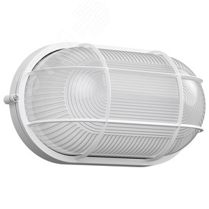 Светильник НПП1202 белый/овал с решеткой 100 Вт IP54 - фото 1