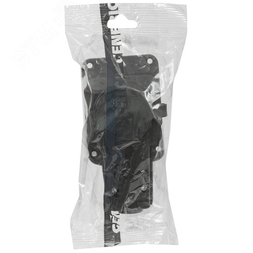 Розетка колодка с защитной крышкой 16А IP44 каучук черная GENERICA - фото 2