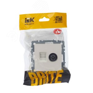 BRITE Розетка двойная TV+RJ45 кат.5E РТВ/РК12-БрЖ жемчуг - фото 7