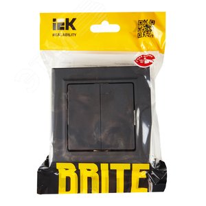 BRITE Выключатель двухклавишный 10А в сборе ВСР10-2-0-БрГ графит IEK - фото 6