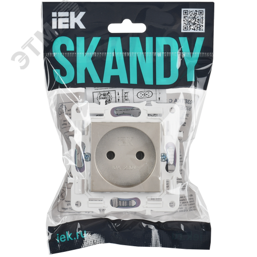 SKANDY Розетка без заземления без защитных шторок 10А SK-R02Sh шампань IEK - фото 6
