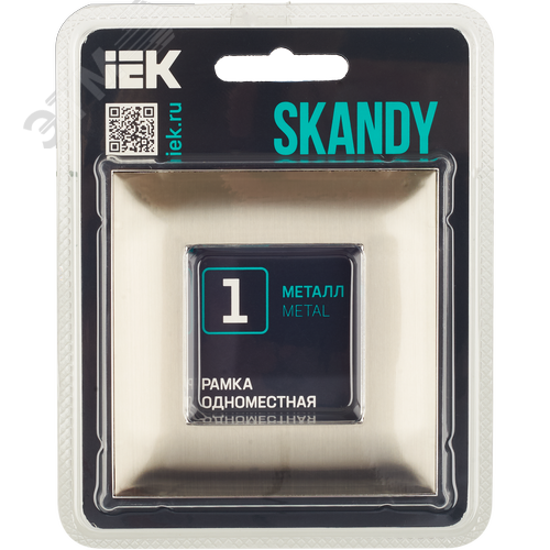 SKANDY Рамка 1-местная SK-F31N металл никель IEK - фото 5