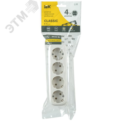 Колодка K04 4 места 2P+PE 16A CLASSIC - фото 2