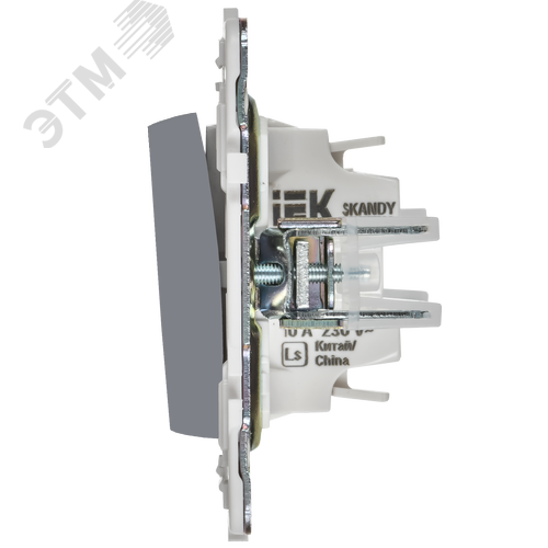 SKANDY Выключатель 1-клавишный проходной с индикацией 10А SK-V08Gr серый IEK - фото 5