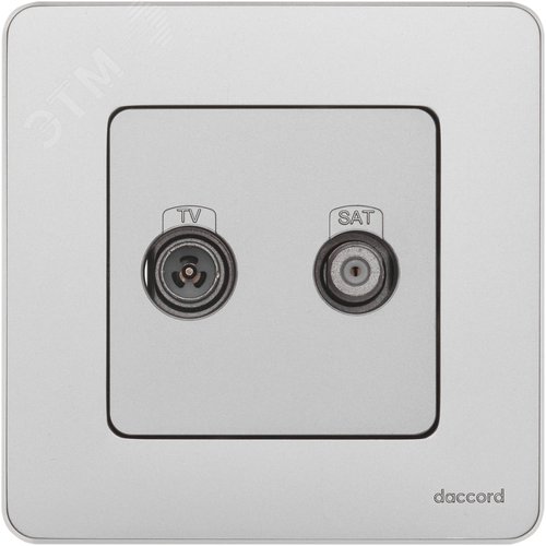 Розетка двойная TV+SAT тип звезда двухкабельная алюминий INSPIRIA - фото 3