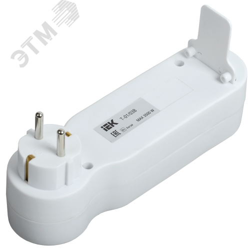 Тройник Т-01/03В 3 места 2P+PE 16А с выключателем белый - фото 4