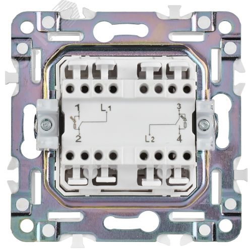 SKANDY Выключатель 2-клавишный с индикацией для отелей 10А SK-V16G графит IEK - фото 3