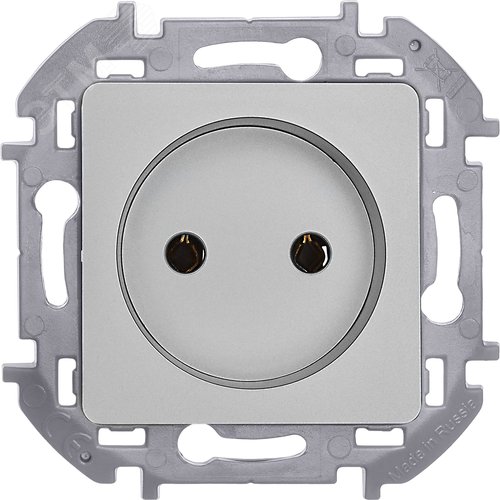 Розетка 1-местная без заземления без защитных шторок 16А алюминий INSPIRIA - фото 3