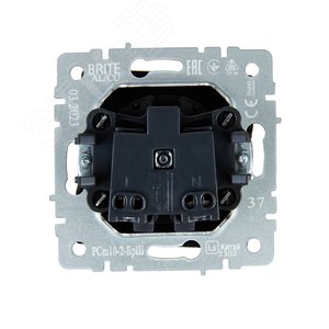 BRITE Розетка 1 пост без заземления с защитными шторками 10А РСш10-2-БрШ шампань IEK - фото 4