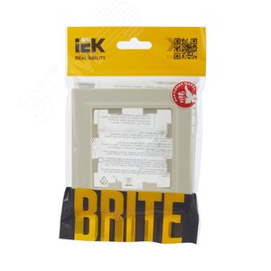 BRITE Рамка 1 пост РУ-1-БрКр бежевый - фото 5