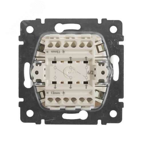 Выключатель 2-клавишный проходной схема 6/2 10А безвинтовое крепление белый VALENA - фото 2