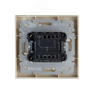 BRITE Выключатель двухклавишный 10А в сборе ВСР10-2-0-БрКр бежевый IEK - фото 5
