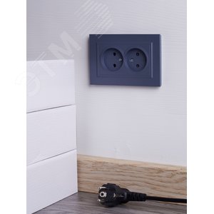 BRITE Розетка 2-местная без заземления с защитными шторками 10А в сборе РСш12-2-БрМ маренго IEK - фото 6