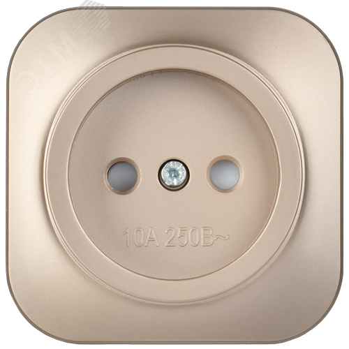 GLORY Розетка 1-местная для открытой установки без заземления с защитными шторками 10А РСш20-2-ХШм шампань матовый IEK - фото 3