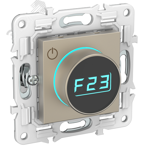 SKANDY Термостат электронный с индикацией SK-T01Sh шампань IEK - фото 1