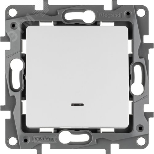 Выключатель 1-клавишный с подсветкой/индикацией 10А безвинтовое крепление белый ETIKA - фото 4