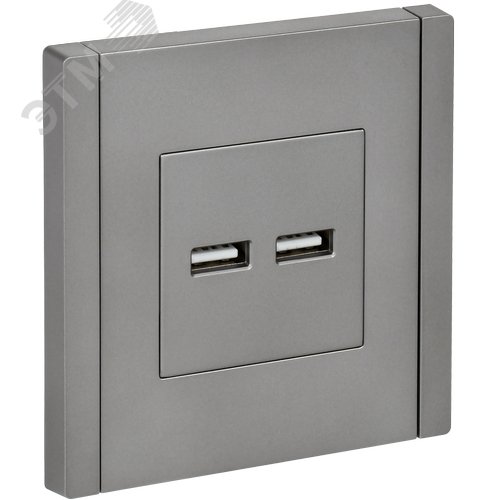 FORTE&PIANO Розетка USB A+A 3,1А FP549 сталь IEK - фото 1