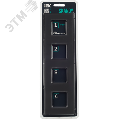 SKANDY Рамка 4-местная SK-F24G стекло графит IEK - фото 5
