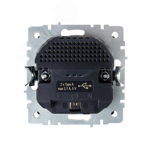 BRITE Розетка с заземлением с защитными шторками 16А с USB A+A 2,1А РЮш10-1-БрГ графит - фото 4