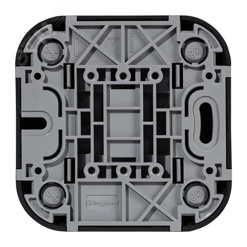 Выключатель 2-клавишный для открытой установки проходной 10А черный матовый QUTEO - фото 3