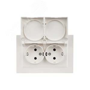 BRITE Розетка двойная с заземлением с защитными шторками и крышкой 16А в сборе IP44 РСбш12-3-44-БрЖ жемчуг - фото 9