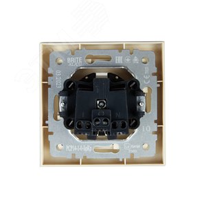 BRITE Розетка 1 пост с заземлением с защитными шторками 16А в сборе РСР14-1-0-БрКр бежевый IEK - фото 4