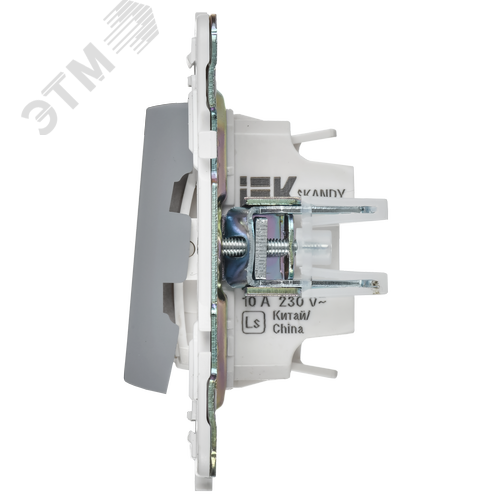 SKANDY Выключатель 2-клавишный проходной с индикацией 10А SK-V10Gr серый IEK - фото 4