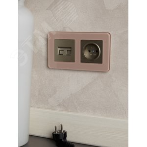 BRITE Рамка 2 поста РУ-2-2-Бр стекло дымчатый RE IEK - фото 5