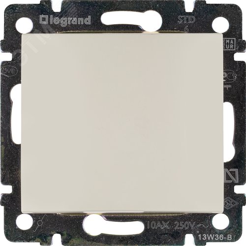 Выключатель 1-клавишный проходной схема 6 10А безвинтовое крепление слоновая кость VALENA - фото 4