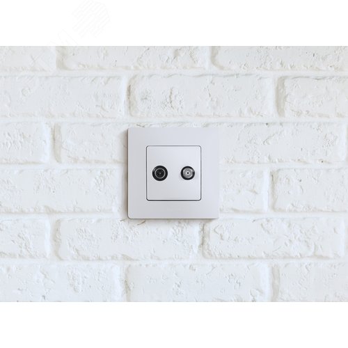 Розетка двойная TV+SAT тип звезда белый ETIKA - фото 3