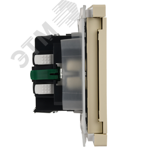 FORTE&PIANO Розетка 1-местная с заземлением с защитными шторками и крышкой безвинтовое крепление 16А IP44 FP419 ваниль IEK - фото 4