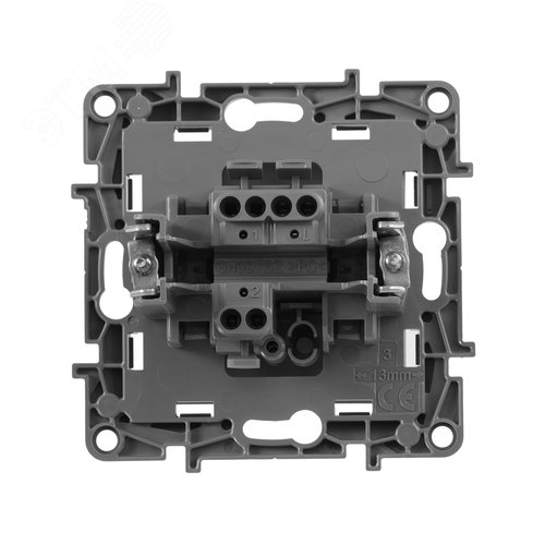 Выключатель 1-клавишный проходной самовозвратный 6А безвинтовое крепление слоновая кость ETIKA - фото 2