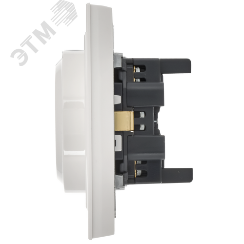 BRITE Розетка 2-местная с заземлением с защитными шторками 16А в сборе РСш12-3-БрБ белый - фото 3