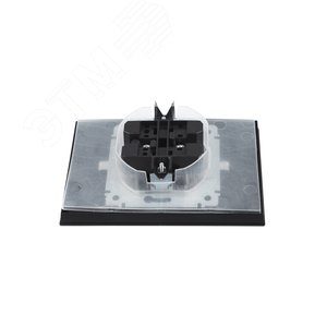 BRITE Розетка двойная с заземлением с защитными шторками и крышкой 16А в сборе IP44 РСбш12-3-44-БрЧ черный - фото 7