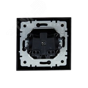 BRITE Розетка 1 пост без заземления без защитных шторок 10А в сборе РСР10-1-0-БрГ графит IEK - фото 4