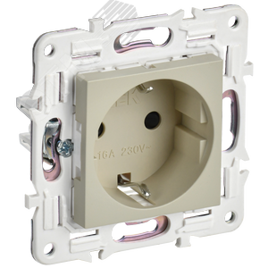 SKANDY Розетка с заземлением с защитными шторками 16А SK-R04B бежевый IEK - фото 1