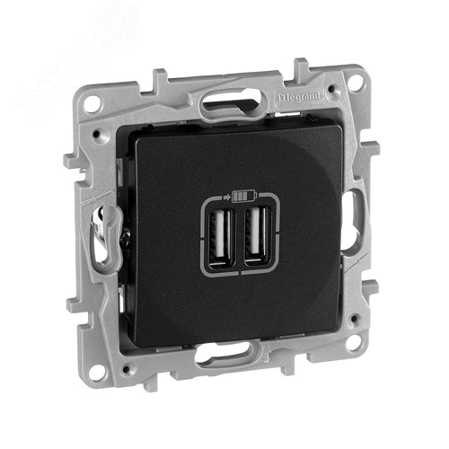 Изображение товара Розетка USB A+A 15Вт антрацит ETIKA (шт)