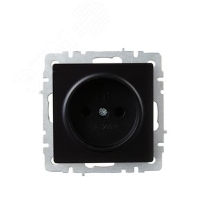 BRITE Розетка без заземления без защитных шторок 10А РС10-1-0-БрЧ черный - фото 2