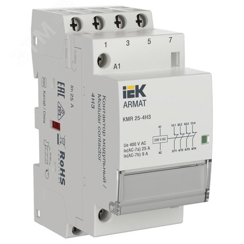 Изображение товара Контактор модульный KMR 25А 230В AC 4НЗ (шт)