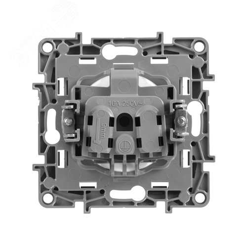 Розетка 1-местная без заземления с защитными шторками 16А алюминий ETIKA - фото 3
