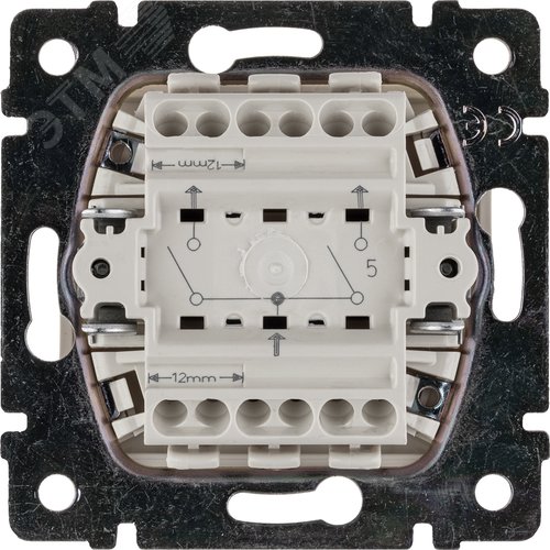Выключатель 2-клавишный схема 5 10А безвинтовое крепление слоновая кость VALENA - фото 6