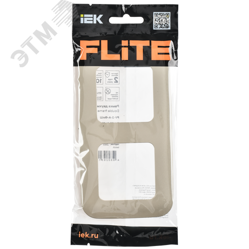 FLITE ARTISTIC Рамка 2-местная РУ-2-А-ФлШ шампань IEK - фото 2