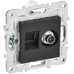 Изображение товара SKANDY Розетка двойная TV+RJ45 кат.5E SK-A14G графит IEK (шт)