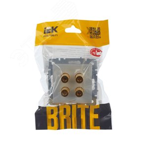 BRITE Аудиорозетка 4 поста РА10-БрА алюминий - фото 6